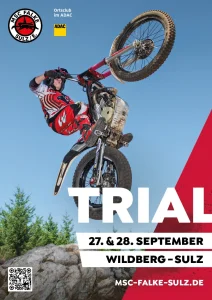Plakat mir Hinweis auf Motorradtrialveranstaltungen am 27./28. September 2025